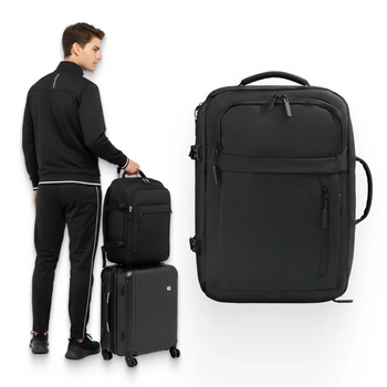Plecak podróżny do samolotu 50x33x20 czarny kabinowy Ryanair Wizz Air WJ8572C black
