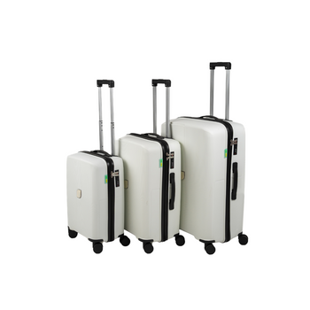 Komplet walizek podróżnych biały 3 szt. nowoczesny zestaw walizek lekkich i wytrzymałych Wowbag 7918 White