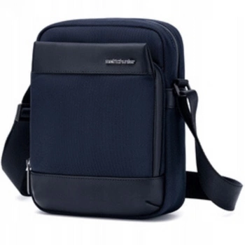 Saszetka męska granatowa wodoodporna na ramię torba biznesowa miejska stylowa na telefon 3,4 L Arctic Hunter K00679Blue