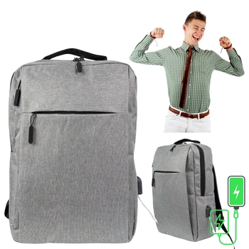 Plecak miejski szary materiałowy lekki do szkoły i na studia dla dziewczyn i chłopaków HN212701 grey